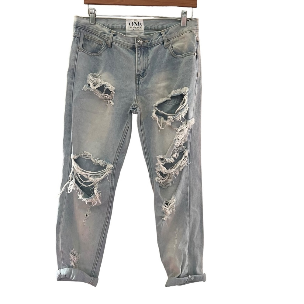 One by One Teaspoon Distressed Awesome Baggies Jeans Size 28